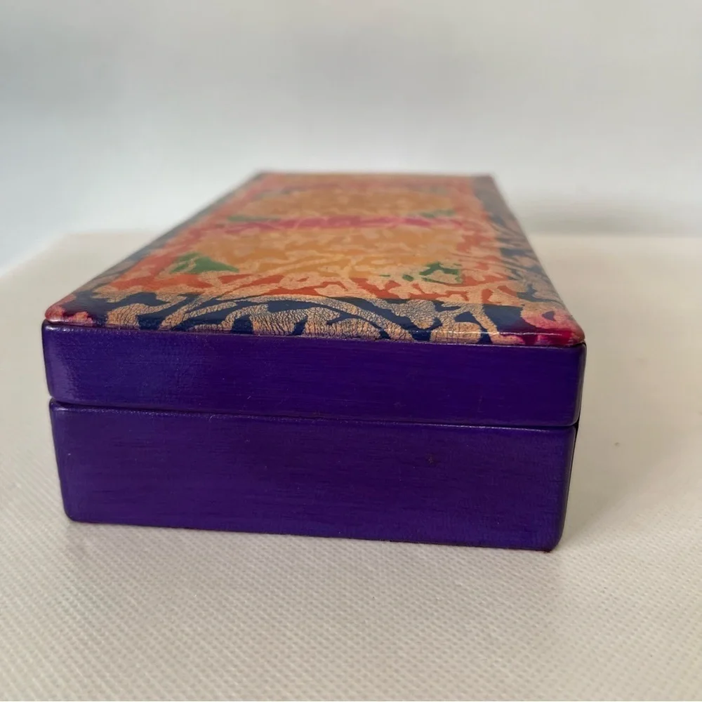 Vintage Purple Orange Decorative Jewelry Box